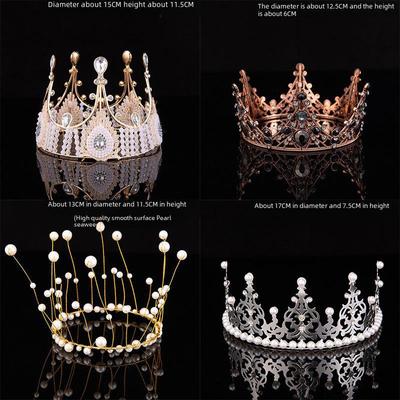 Queen Crown Cake Decoration with Lace, Pearls, and Baby's Breath for Birthdays