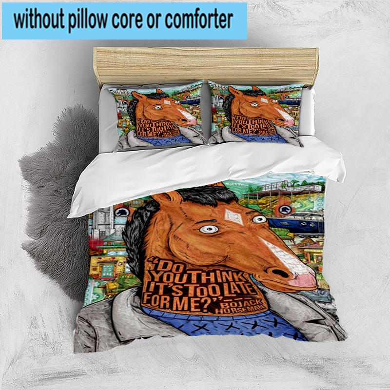 3PCS Pink Cat Man Horse 3pcs Bedding,Including 3PCS Duvet Cover And 2pcs Pillowcases Perfect for Christmas,Ideal for Bedroom, Dormitory