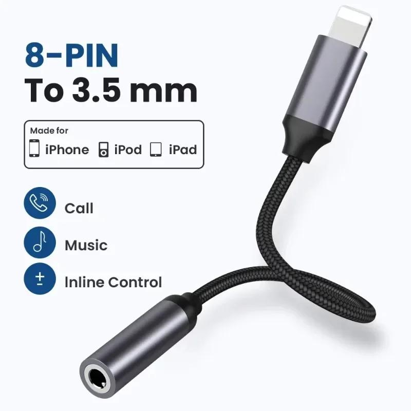 8-Pin To 3.5mmTransfer Connector 3.5mm Headphone Jack Conversion Cable Headphone Audio Kable For iPhone 14 13 12 11