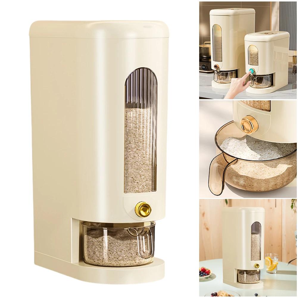 5/10KG Automatic Rice Dispenser Insect-Proof Sealed Grain Cereal Dispenser Keep Dry Fresh Kitchen Grain Container Large Capacity