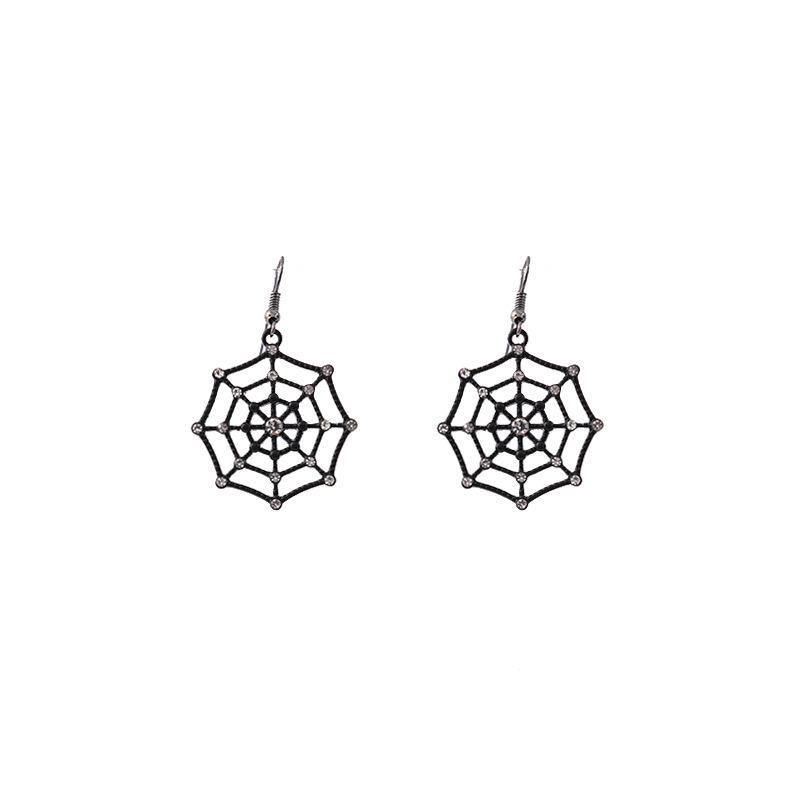 Halloween Spooky Ghost & Spiderweb Earrings: Gothic Bat, Pumpkin Dangle Jewelry