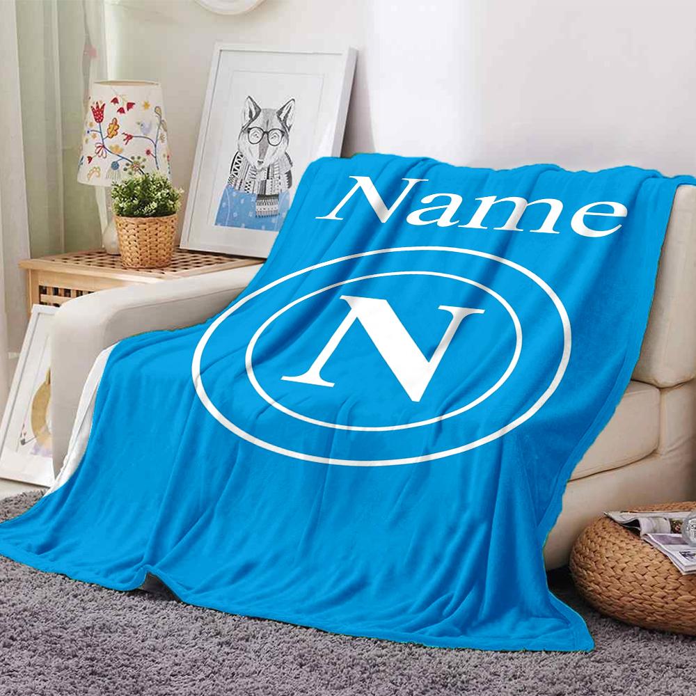 Custom Name Napoli Theme Printed Blanket Perfect For Couch Bed Travel Outdoor Use Machine Washable Cozy Durable