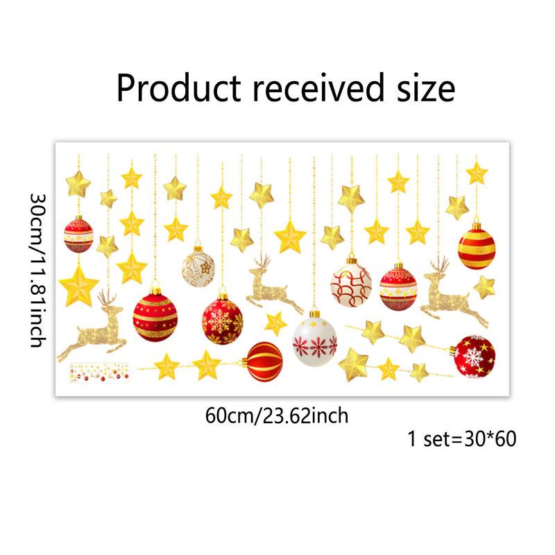 

Звездный лось рождественский праздничный оконный стикер двусторонняя печать визуальный оконный стеклянный декоративный стикер