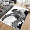 Pop Music Area Rug, Harry Styles Leaning on Disco Ball Tattoos Black White Photo Print, Fan Room Decor, Non-Slip Mat