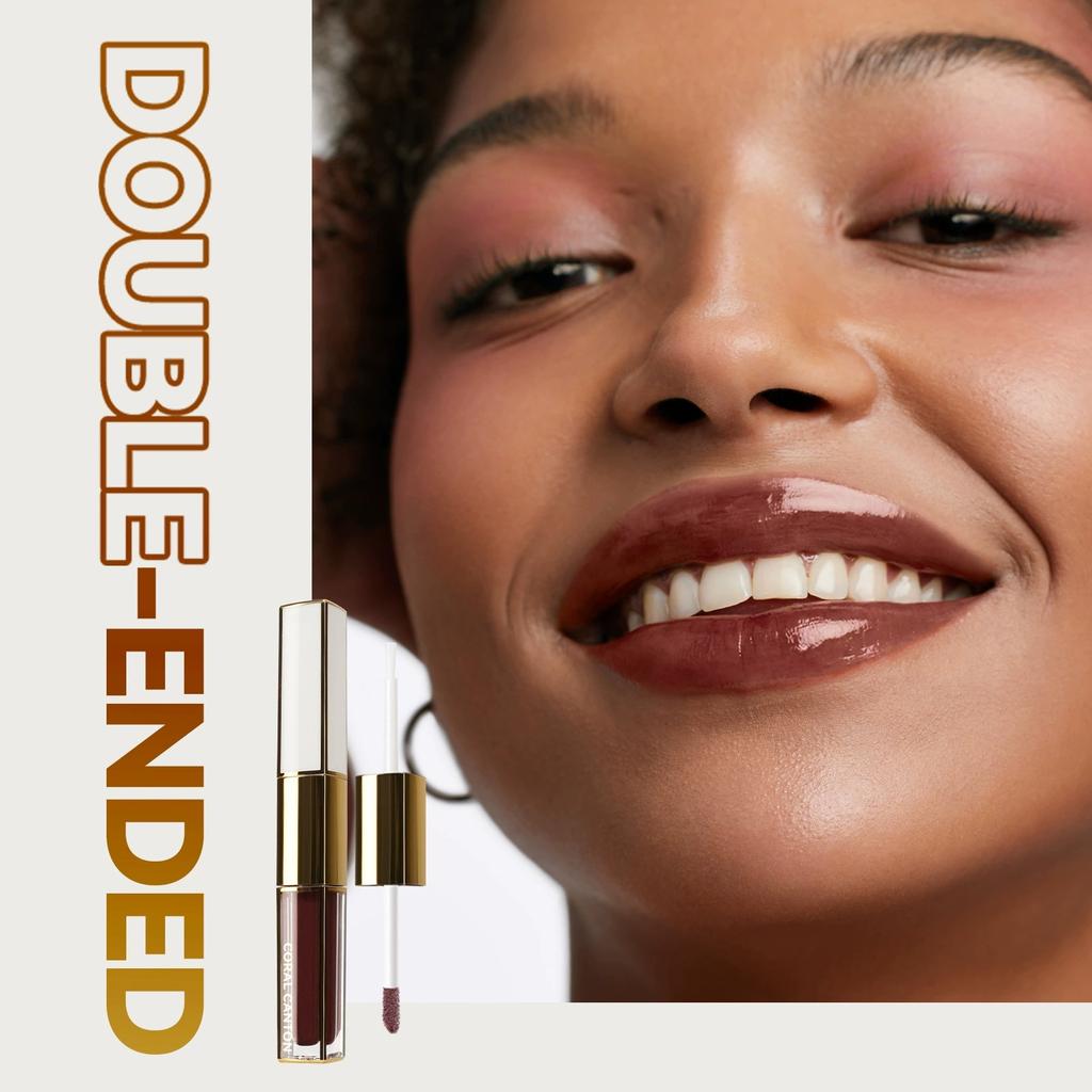 6-color Water-toned Double-head Lip Gloss Not Easy To Get Dipped In Cup Lipstick Multifunctional 2-in-1 Sexy Matte Nude Lip Gloss