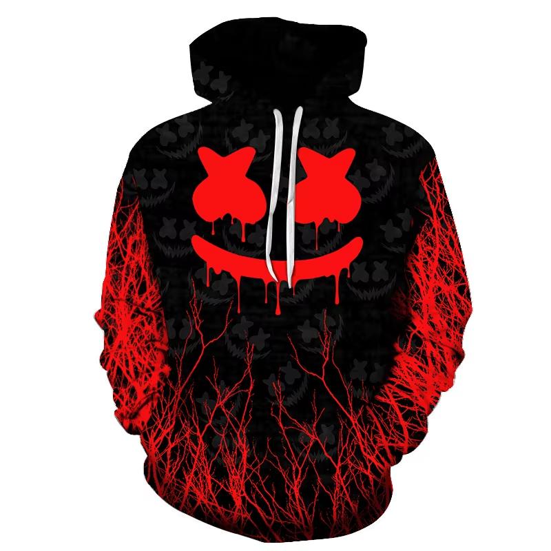 Funny Mens Halloween Smiling Face Hoodie 3d Print Men Hooded Sweatshirt Men's Clothing Men Oversized Sweatshirts Hoodie
