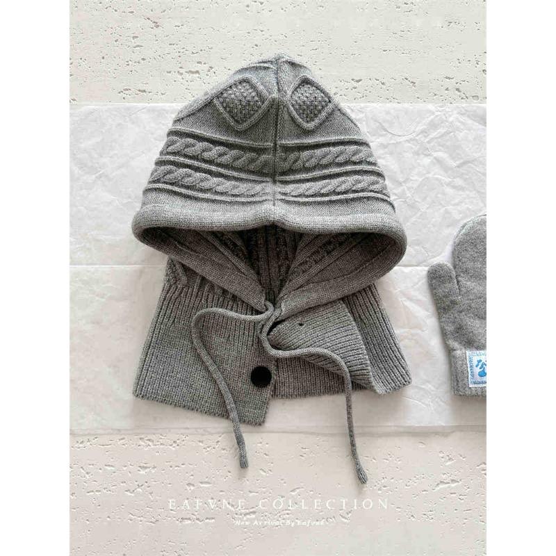 Hat Women Korean Winter Warm Scarf Integrated Head Cover Ear Protection Wool Hat Knit Hat