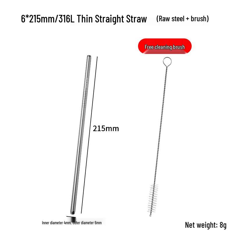 Hongjunda 316 Stainless Steel Reusable Bent Straw Set