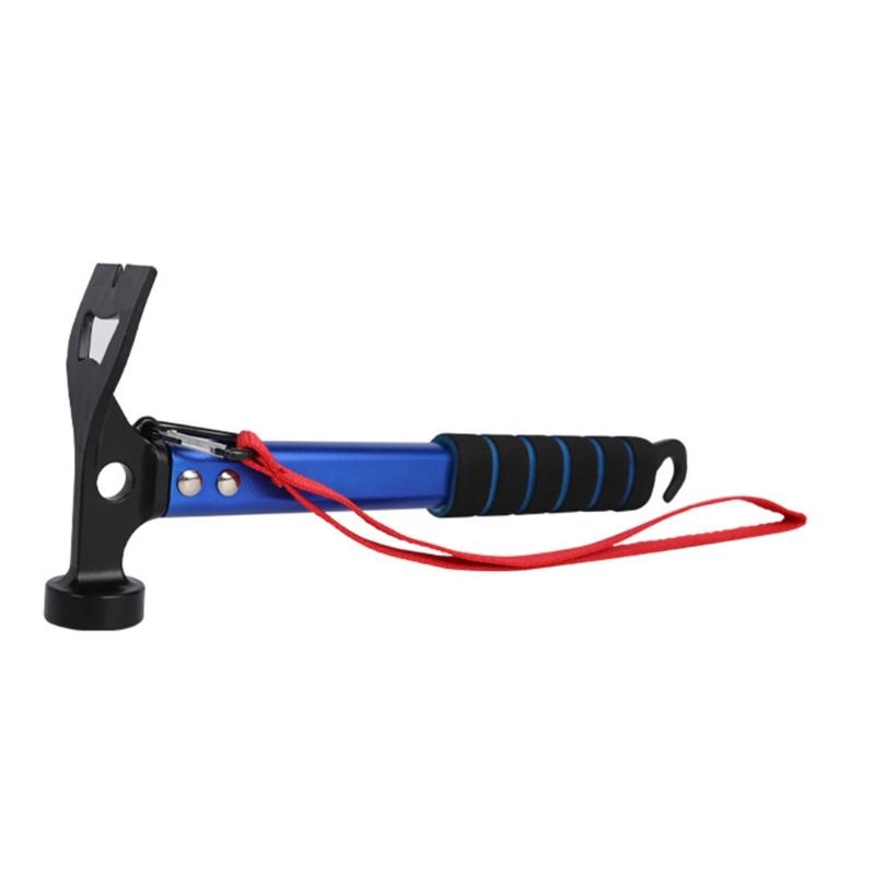 Multifunctional Tent Stake Ergonomic Aluminum Hammer with Sponge Grip For Camping Hiking Outdoor Accessories