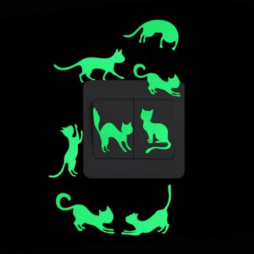 Switch Decoration Luminous Stickers Kids Room Wall Laptop Fridge Desk Car Home Decor Vinyl Decal Car/Fairy/Moon Stars/Bulb/Dog..