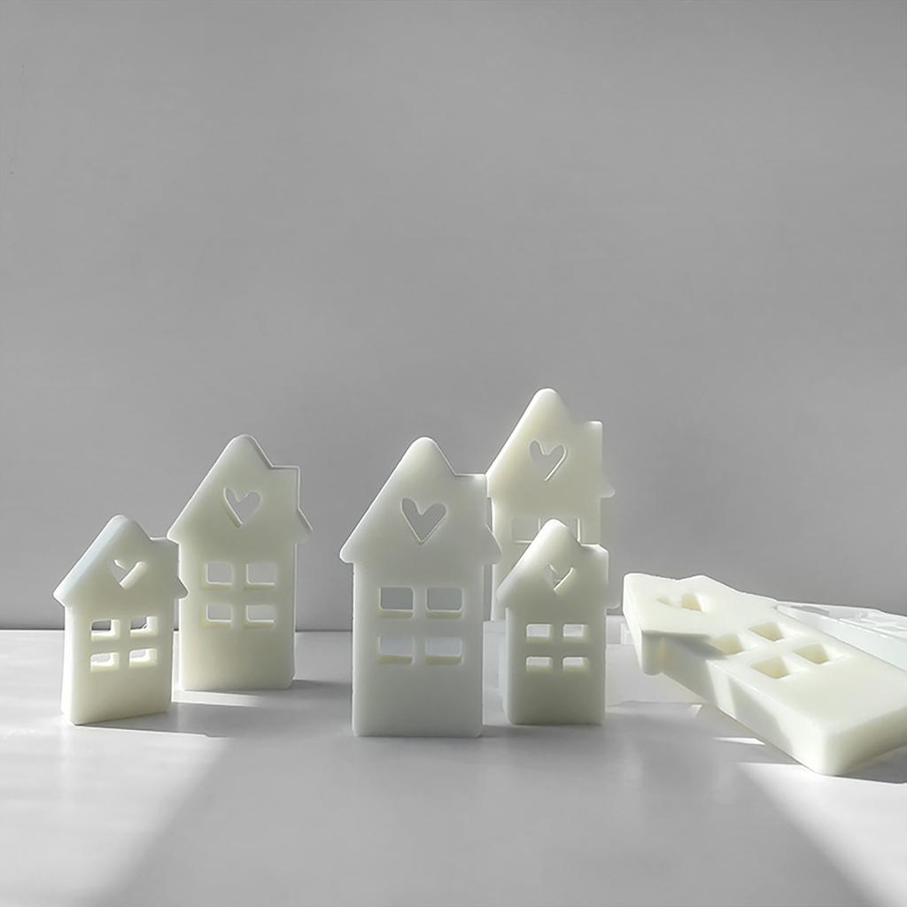Heart House Silicone Mold for Candle Making Gypsum Silicone Mould Concrete Casting Aromatherapy Candle Resin Mold Clay
