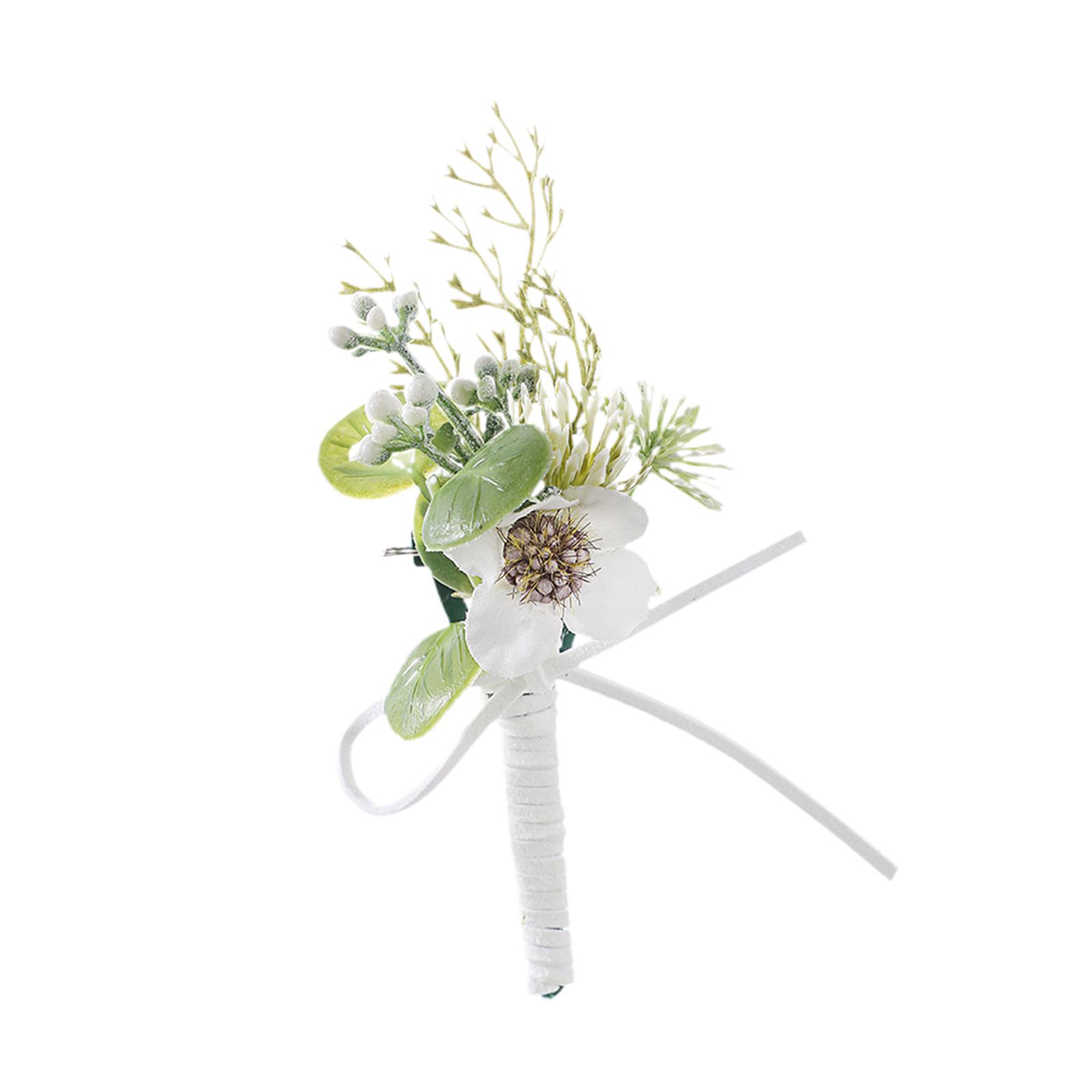 

Boutonniere Corsage Practical Romantic Simple Design Convenient Artificial Flower Wedding Prom for Groom Ceremony