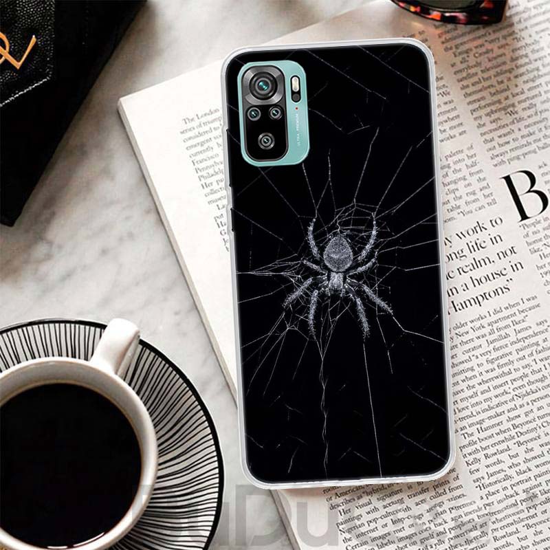 Black Widow Spider Insect Cover For Xiaomi Redmi Note 10 9S 9 8T 8 Pro 7 5 Mi 9T 10T 11T 12T 11 12 Lite 12X A3 A2 A1 Print Coque