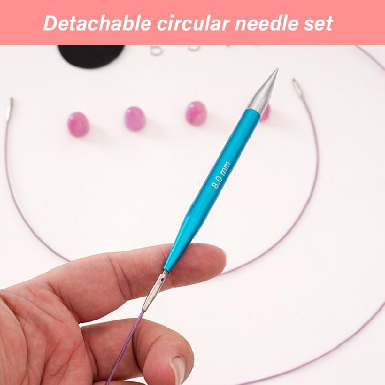 9 Pairs of Interchangeable Circular Knitting Needle Set for Knitting Sweater Sock, Aluminum Circular Knitting Needle Set