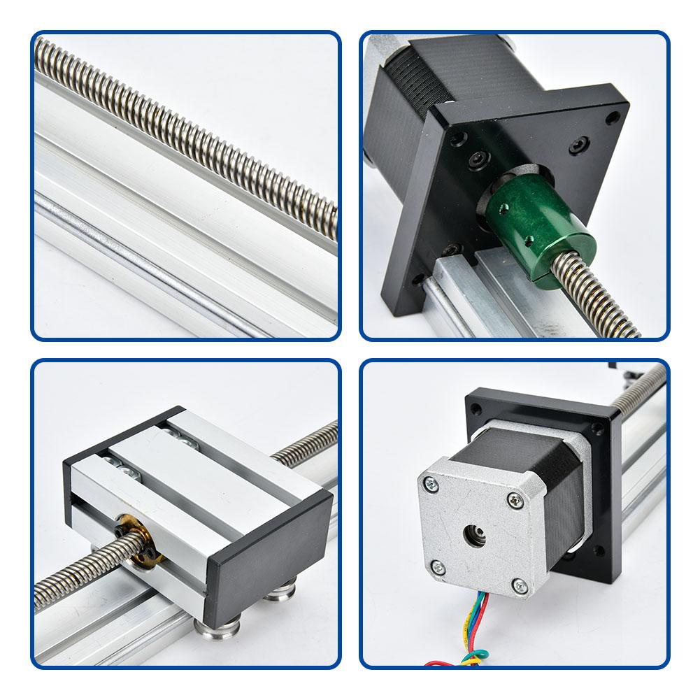 0808 Ball Screw Single Shaft Trapezoid Linear Slide Rail with 57 Motor(Effective Range 300mm)