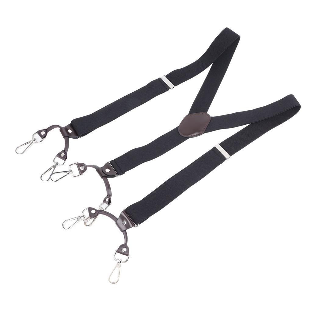 3.5CM Men Suspenders Y Shaped Elastic Adjustable 6 Clip Black Men Pants Suspenders for Business Party