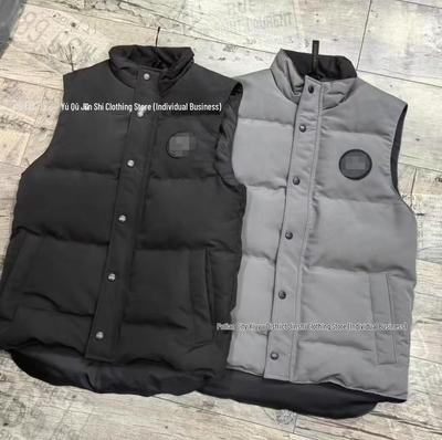 Unisex Autumn/Winter Goose Down Vest with Slanted Pockets - Thick, Versatile, Casual Outerwear
