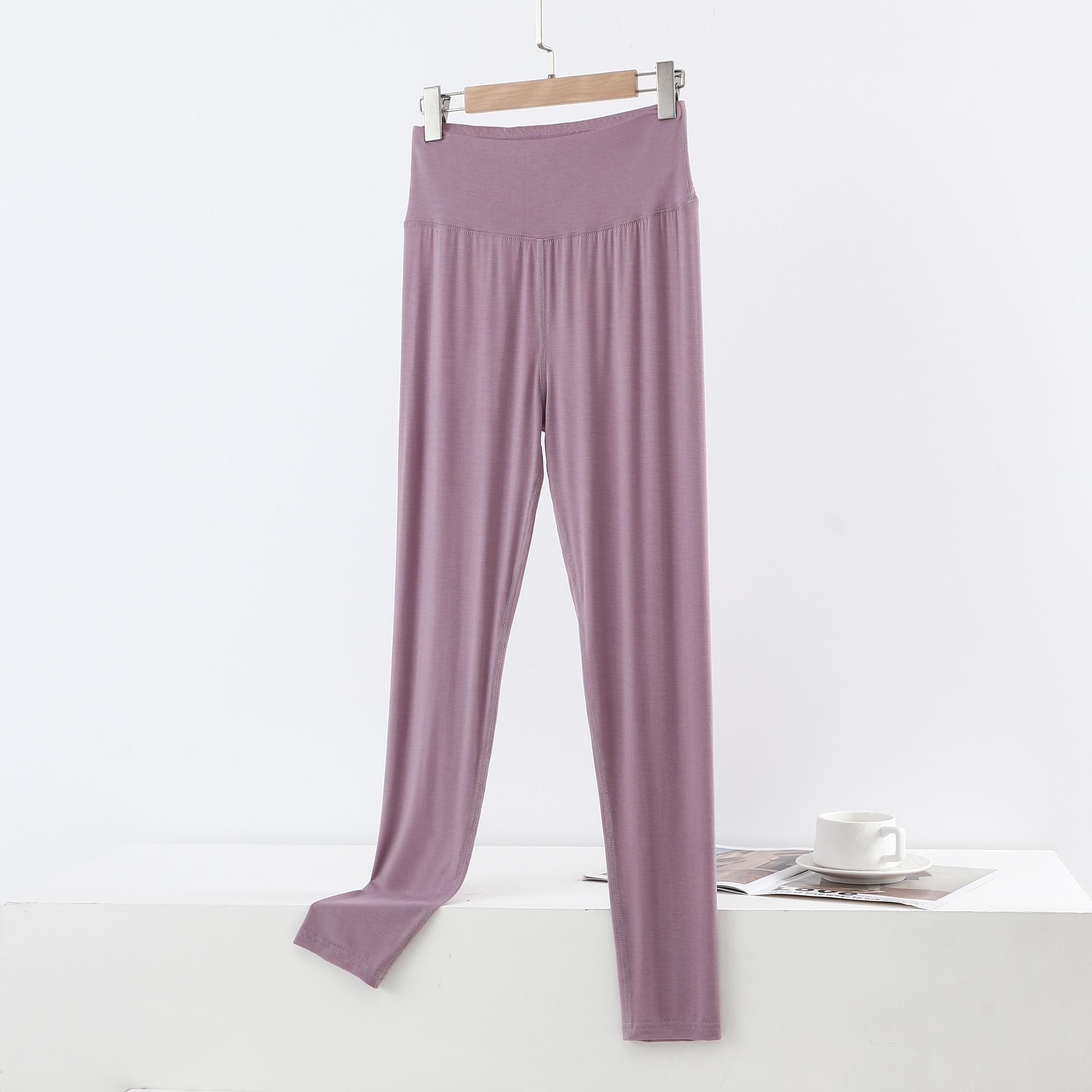 

Women s Modal Autumn Trousers, Thin High-Waist, Tight Fit, Plus Size, Lined for Warmth, Base Layer, High Crotch, Thread Detail. 2XL (120-135 jin)