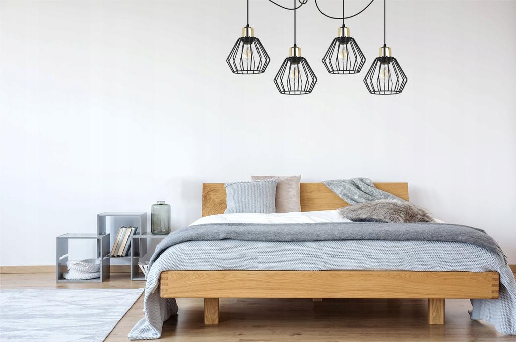 Hanging Lamp, Ceiling Chandelier, Wire Shade, Led