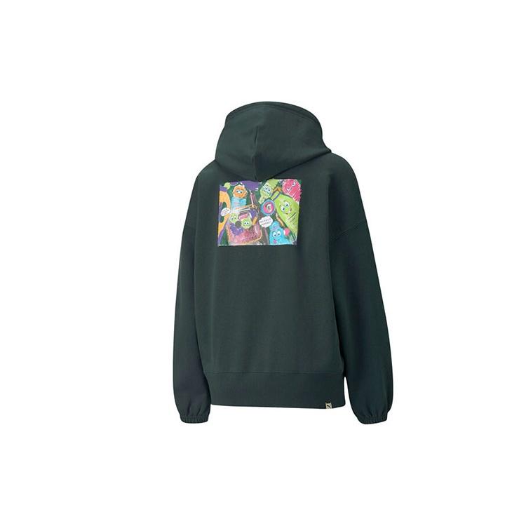 (WMNS) PUMA Downtown Graphic Hoodie Green Women s 533049-80 M
