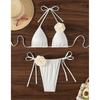 Damen S 3D Blumen Bikini Set Sexy Badeanzug