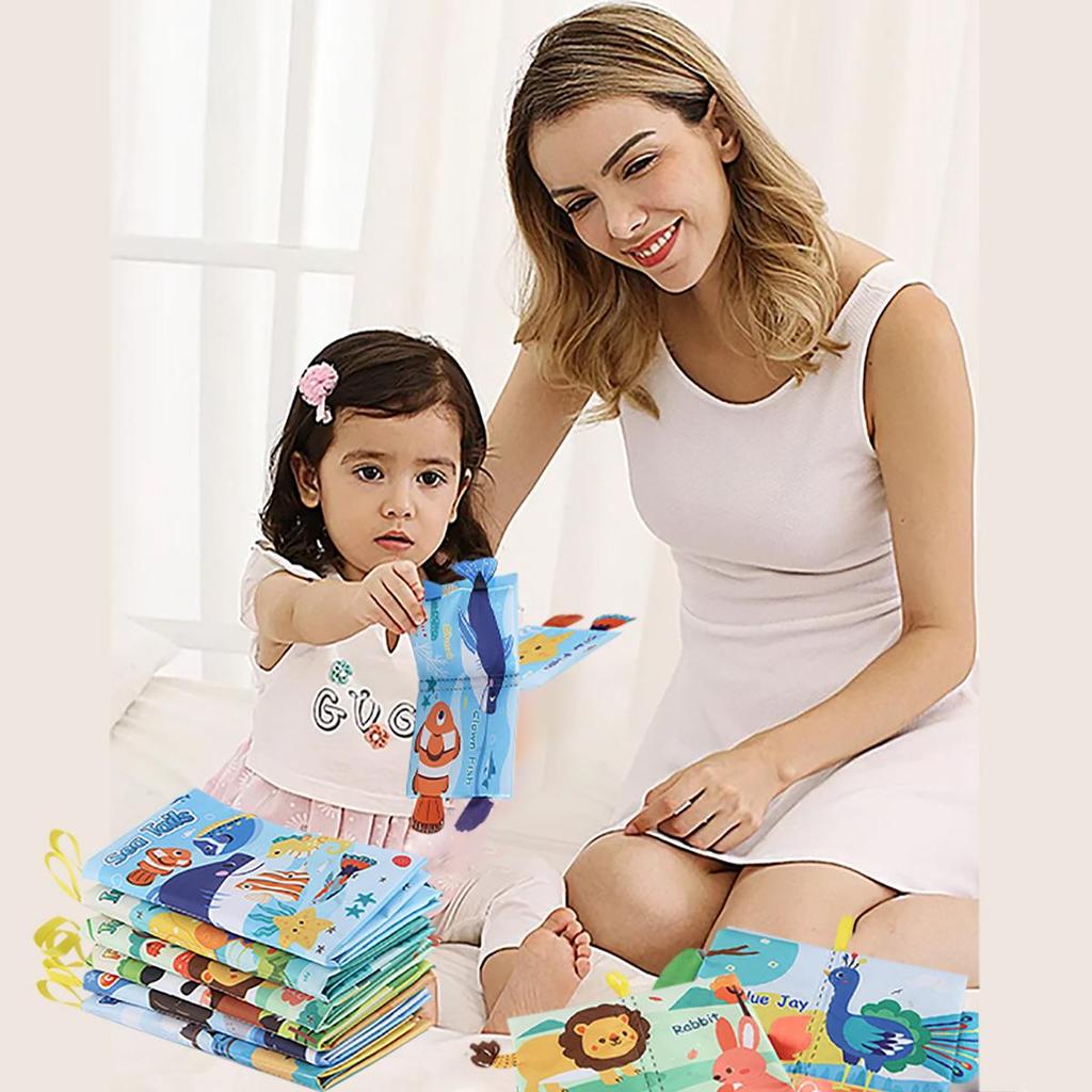 Large Children's Educational Puzzle Cloth Book: Sea, Land, Air Animals with Sound