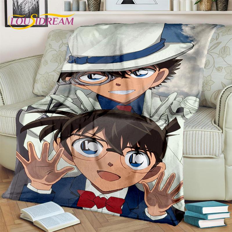 Kreskówka HD Detektyw Conan Anime Koc 3D, Miękki koc do rzucania na dom, sypialnię, łóżko, sofę, na piknik, w podróży, do biura, koc okrywowy dla dzieci