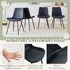 4-Piece Set Modern Dining Chairs in Black with PU Cover and Metal Frame - Wide Seats with Backrest, for Dining Room, Home Office and Living Areas