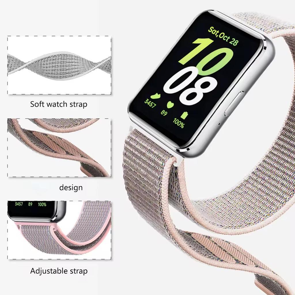 Nylon Watch Band for Samsung Galaxy Fit3 Adjustable Loop Elastic Strap Bracelet for Samsung Galaxy Fit 3 Watchband Accessories