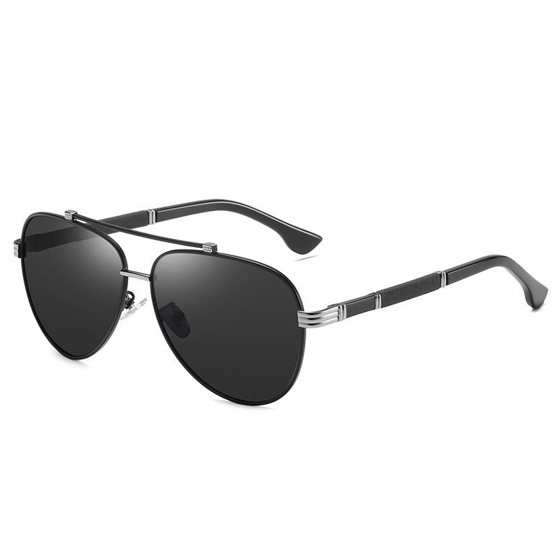 Large Frame Sunglasses Aviator Polarized Sunglasses Men'S Driving Anti-Uv Box-Loaded Leg Glasses