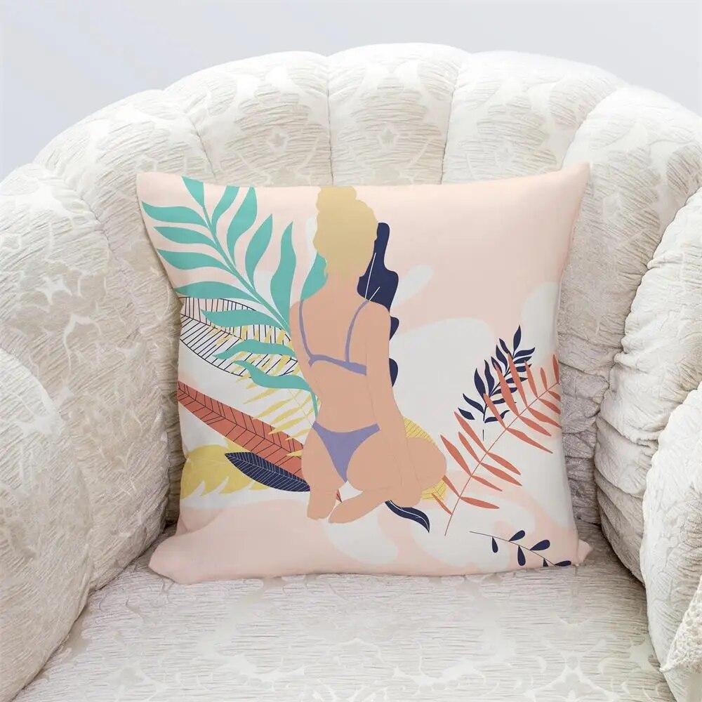 Bedroom Living Room Home Cushion Cover Geometric Abstract Pillowcase Modern Office Decor