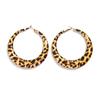 Lacteo Vintage Hipérbole Estampado de Leopardo Aro Grande Redondo Pendiente Mujer Tendencia Hueco Geométrico Pendientes Piercing Encanto Joyería