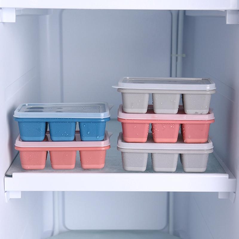 Eiswürfel Eisbox Gefrierform Kühlschrank Selbstgemacht Gefrorene Eisbox mit Deckel PP Selbstgemacht Küchenwerkzeuge Kreative DIY Form 6 Gitter