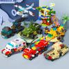 6in1 Building Blocks City Fire Car Police Truck Engineering Crane Tank Helicopter Bricks Set Toys For Children Kids