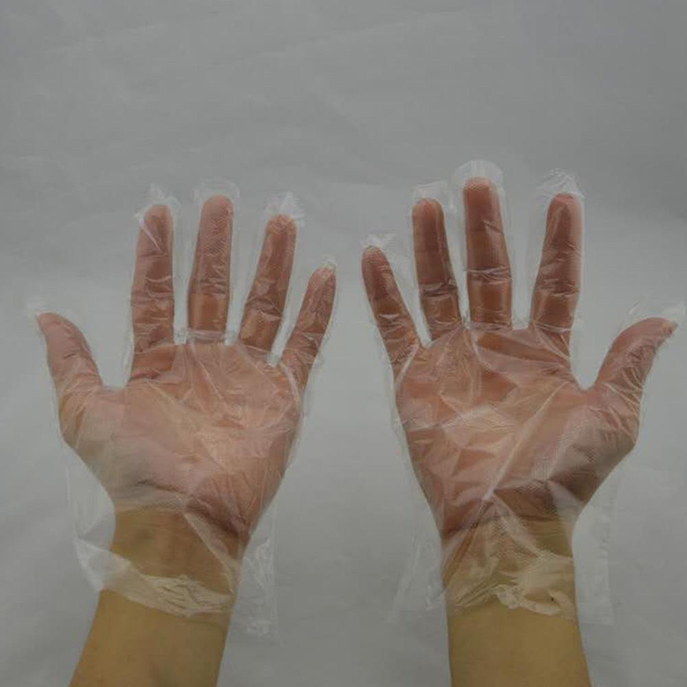 300pcs Disposable Glove Plastic Clear Glove Food Preparation Safety for Restaurant Kitchen Cooking BBQ