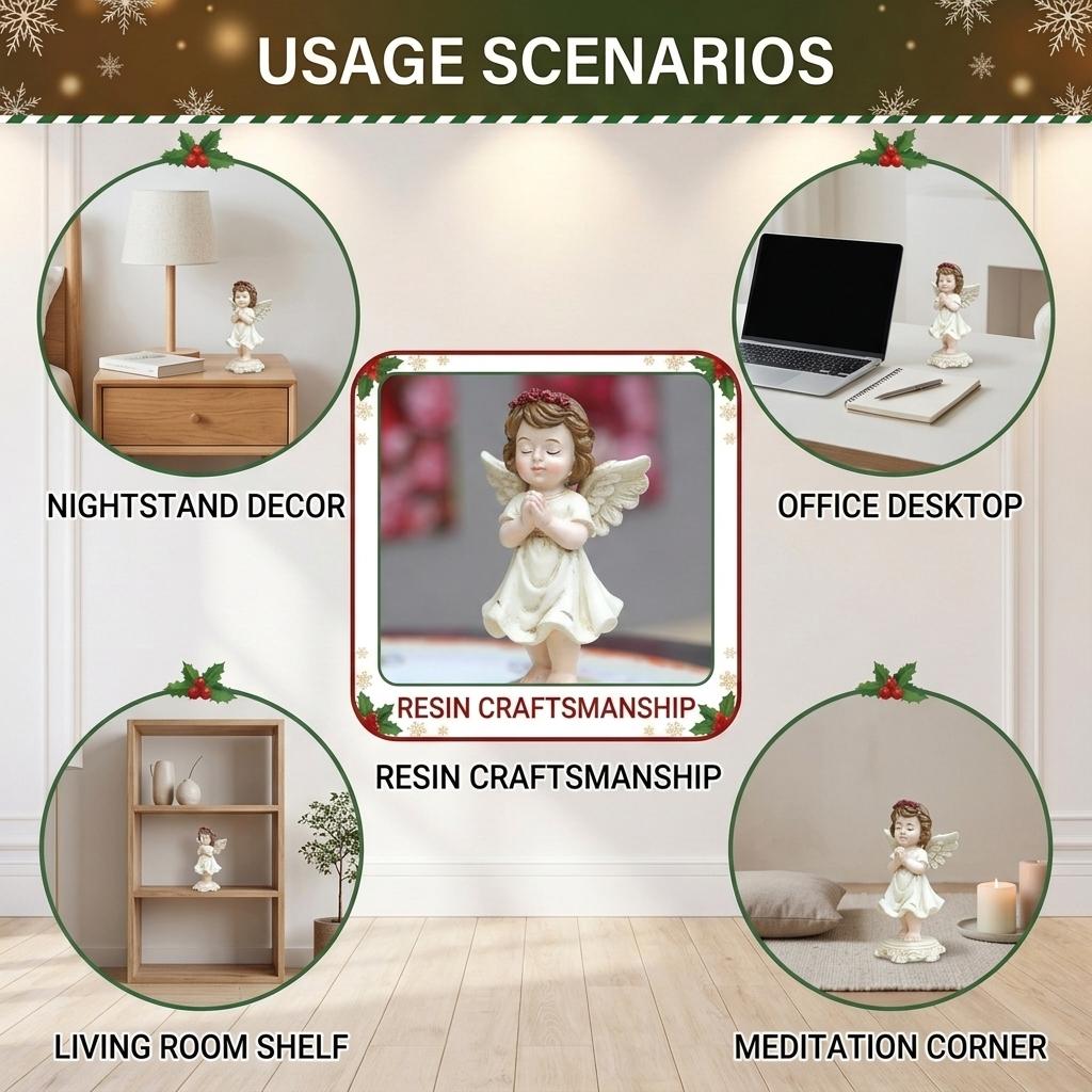European Retro Angel Figurine Home Desktop Decoration Resin Vintage Design