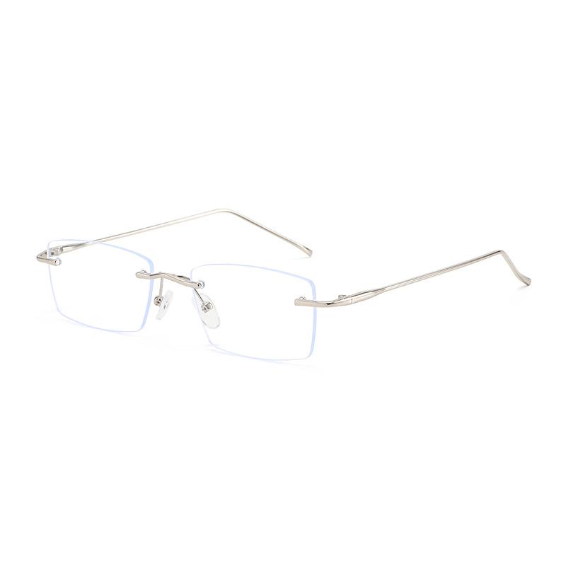 Retro Rimless Glasses Myopia Versatile Vintage Elegant Anti-Blue Light Flat Optical Unisex Ultra Light Stylish Eyeglass Frame