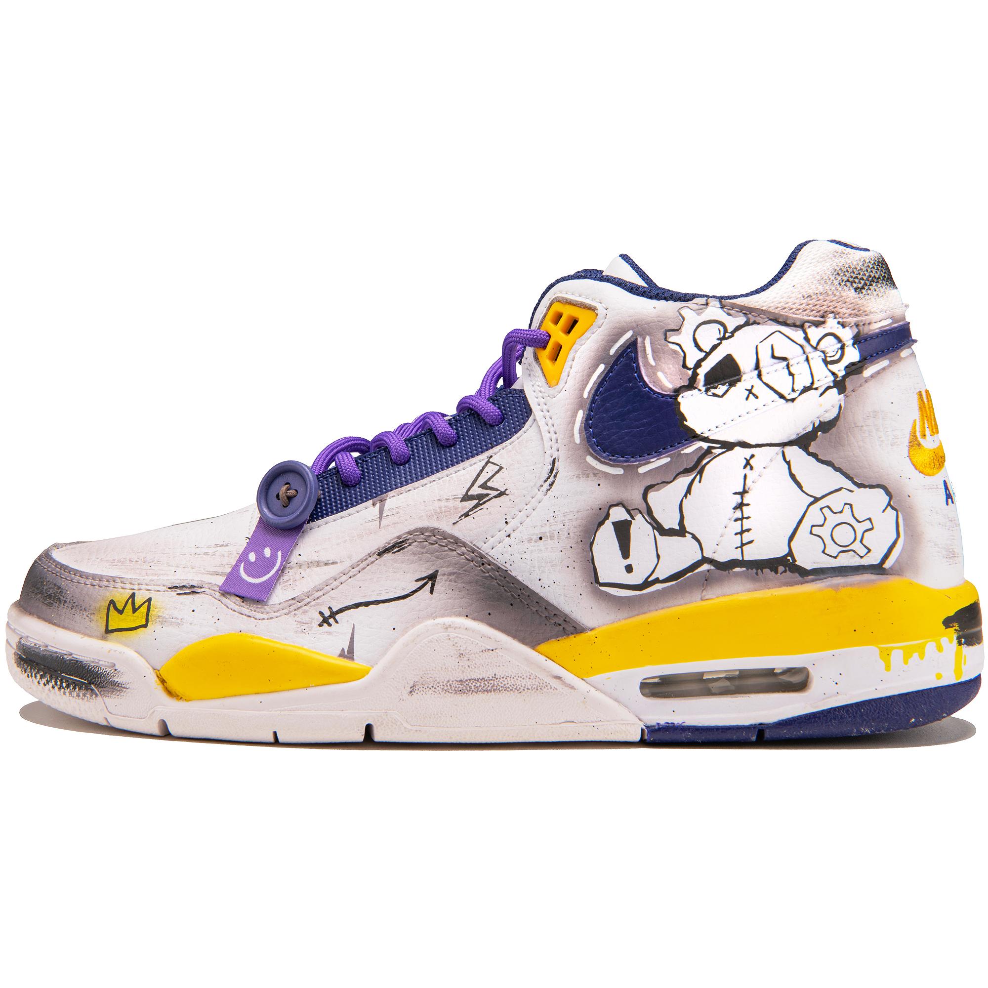 

Nike Flight Legacy Abrasion Resistant Mid top Vintage Basketball Shoes Men s Gray BQ4212-102(TeamF-) 43