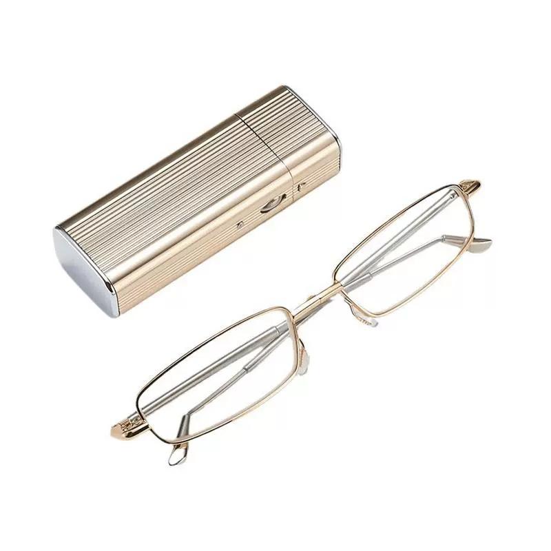 Folding convenient reading glasses new reading glasses men s pocket antenna reading glasses high definition ultra-light women s reading Flat mirror золотой