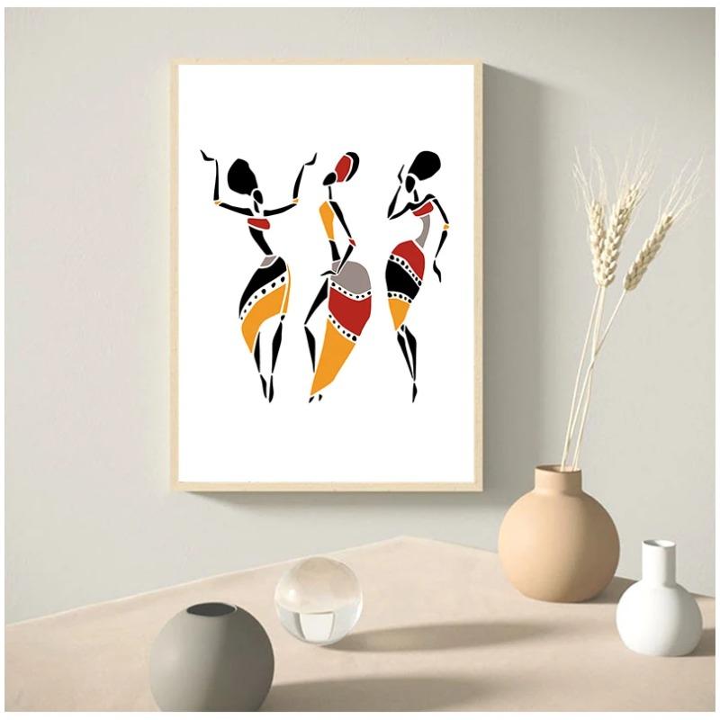 Beautiful Black Woman Canvas Art Print Poster, African Woman Art Canvas Painting Wall Pictures Home Decor