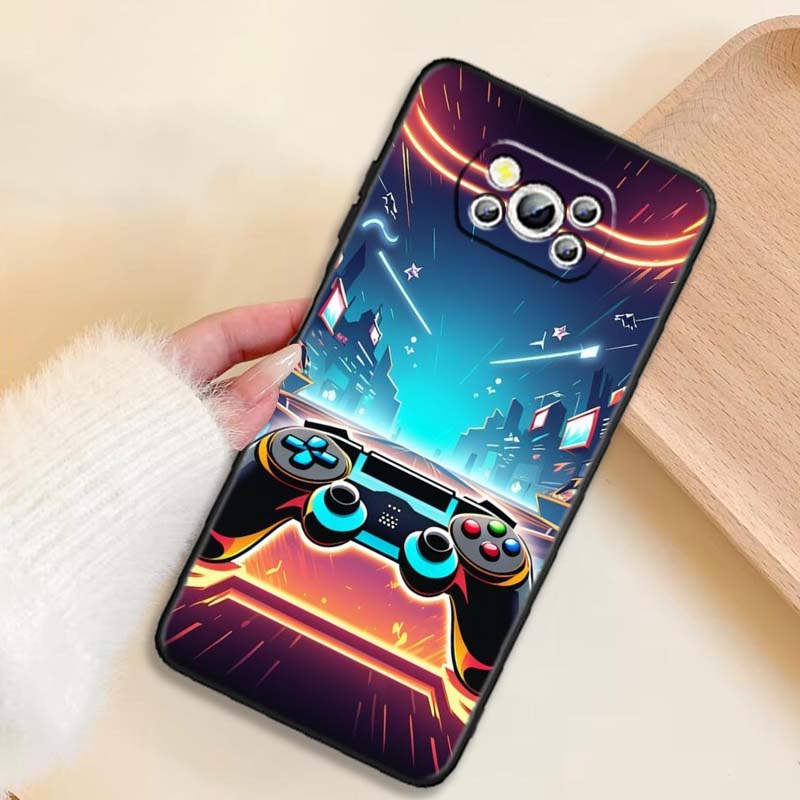 Creative game controller For Xiaomi Mi Poco F3 F4 F5 F6 X3 X4 X5 X6 X7 M3 M4 M5 M6 M7 GT Pro 5G Black Phone Case