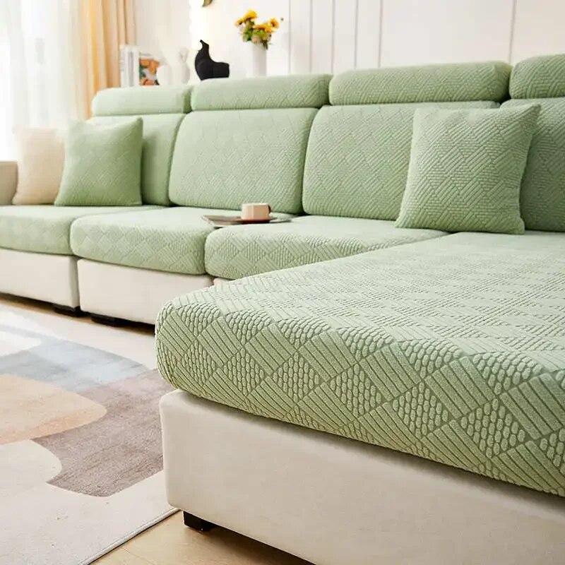 Livingroom Stretch Jacquard Fleece Sectional Sofa Covers Anti-Slip Couch Cushion Slipcover Sofa Mat Cover for Home Hotel