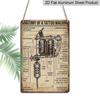 2D Flat Vintage Tattoo Machine Diagram Metal Sign - 7.87X11.8inch Aluminum Wall Art for Home, Bar, Cafe, Garden Decor - Ideal for Holiday Parties