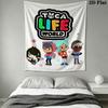 Toca Life World Wall Hanging Printed Fabric Blanket Decorative Tapestries for Bedroom Living Room Home Decor