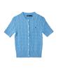 Polo Ralph Lauren W Cable Knit Short Sleeve Cardigan - Blue