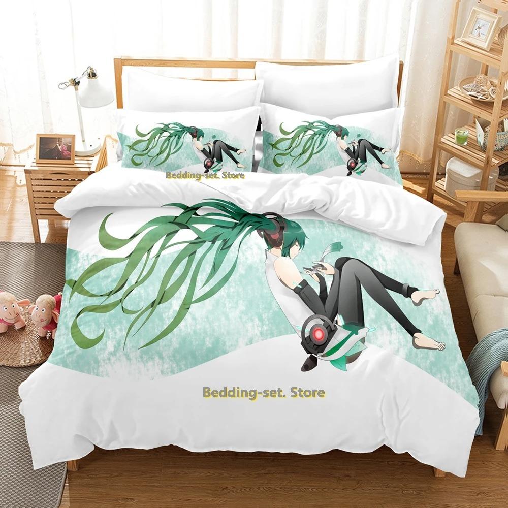 Elegant Classic Single Twin Full Queen King Vocaloid Size Bed Adult Kid Bedroom Duvetcover Sets 3D Anime Quilt