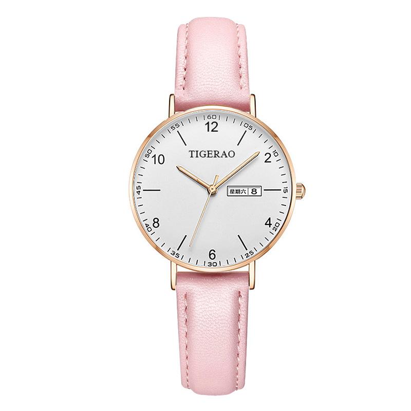 Womens Watch Automatic Quartz Dual Calendar Waterproof Luminous Ultra-Thin Elegant Wristwatch for Women
