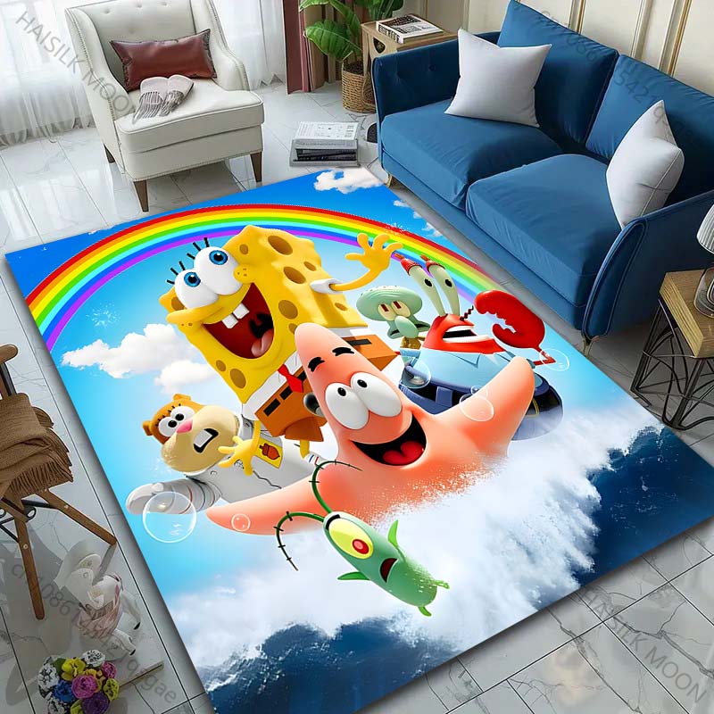 1PC Cute Spongebob and Friends Cartoon Carpet for Living Room Bedroom Sofa Doormat Home Decor Non-slip Floor Mat Luxury Gifts