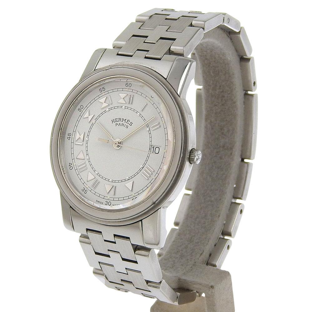 Hermes Carrick Watches Biała tarcza Stal nierdzewna Kwarcowy Analogowy wyświetlacz męski Używany