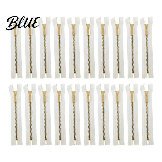 Metal Zipper Set 20Pcs Teeth Non Separating Zipper, Heavy Duty Closed-End DIY Sewing Replacement, Short Tape for Purses Handbags Pockets Wear
